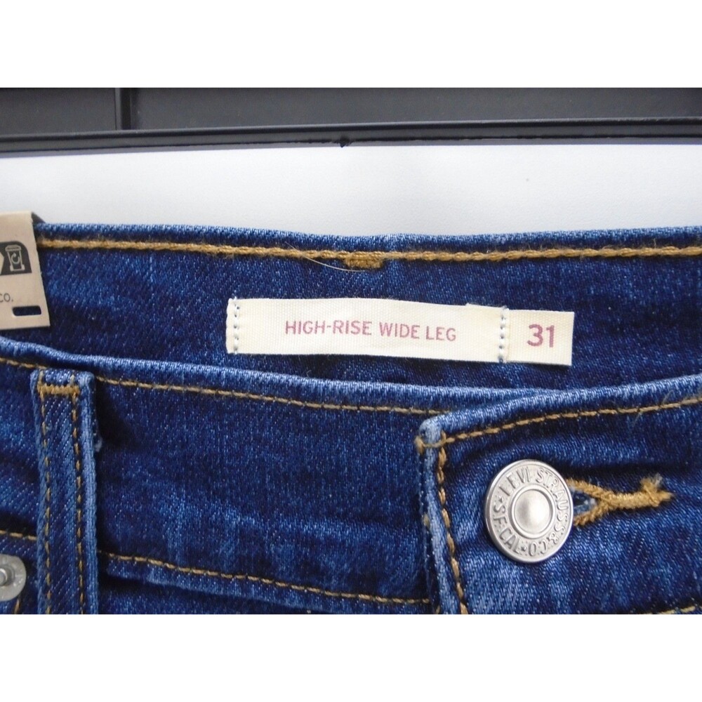 Levi's High Rise Wide Leg Jeans Womens 31x27 Winter Evening Dark Indigo Denim - Picture 3 of 12